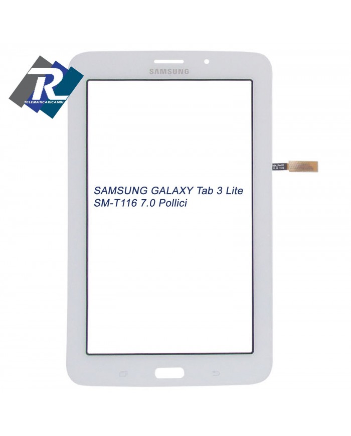 TOUCH SCREEN VETRO SAMSUNG GALAXY Tab 3 Lite T116 SM-T116 7.0 BIANCO BIADESIVO