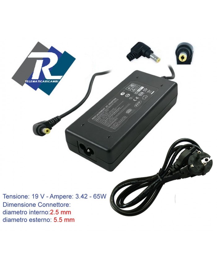Alimentatore caricabatt Toshiba Satellite Pro A200 A300 L300 L450 L500 