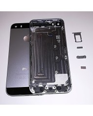 BACK COVER SCOCCA POSTERIORE TELAIO P.SIM TASTI VETRINI IPHONE 5S SILVER NERO