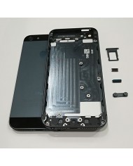 BACK COVER SCOCCA POSTERIORE TELAIO P.SIM TASTI VETRINI IPHONE 5 SILVER NERO