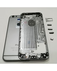 BACK COVER SCOCCA POSTERIORE TELAIO PORTA SIM TASTI IPHONE 6 SILVER NERO