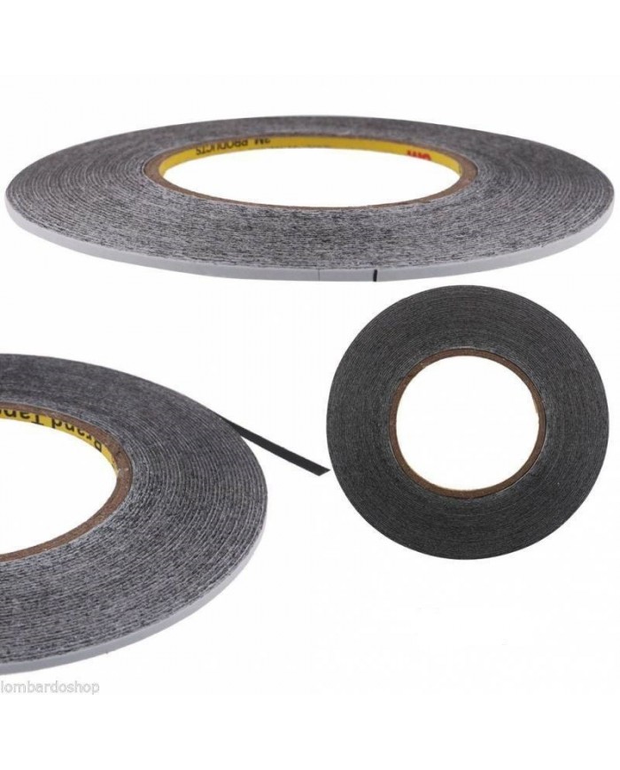 BIADESIVO DA 3 mm PER RIPARAZIONE TOUCH SCREEN BOBINA 50 METRI NERO