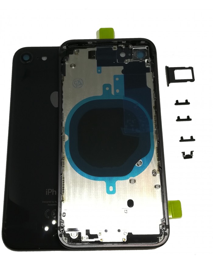 BACK COVER SCOCCA POSTERIORE TELAIO IPHONE 8 8G Grigio siderale Nero