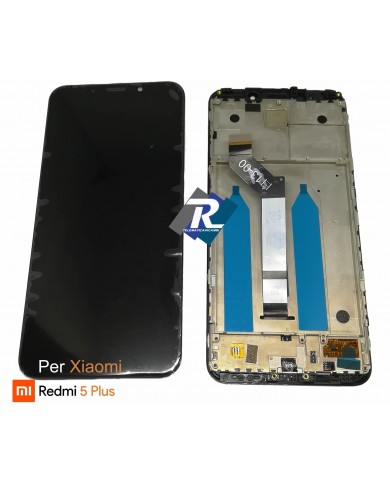 TOUCH SCREEN VETRO LCD DISPLAY PER XIAOMI REDMI 5 PLUS NERO + FRAME