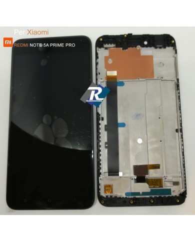 TOUCH SCREEN VETRO LCD DISPLAY PER XIAOMI REDMI NOTE 5A PRIME PRO NERO + FRAME