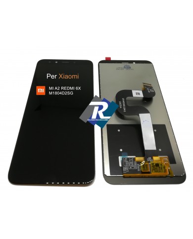 TOUCH SCREEN VETRO LCD DISPLAY PER XIAOMI MI A2 REDMI 6X M1804D2SG NERO NO FRAME