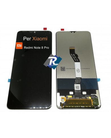TOUCH SCREEN VETRO LCD DISPLAY PER XIAOMI REDMI NOTE 8 PRO NERO NO FRAME