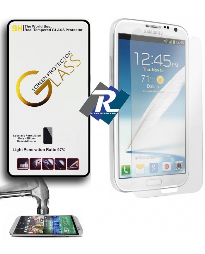 Pellicola Vetro Temperato per Samsung Galaxy Note 2