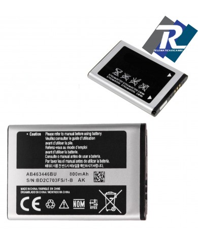BATTERIA SAMSUNG AB463446BU C3590 E1270 C3595 B130 E250 E1107 E1360 E210 E2100 E2210 SOST.ORIGINALE
