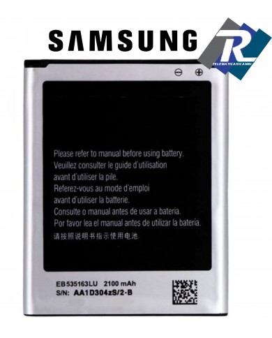 BATTERIA SAMSUNG EB535163LU PER GALAXY GRAND NEO I9060 I9060I 2100 mAh sostituisce ORIGINALE