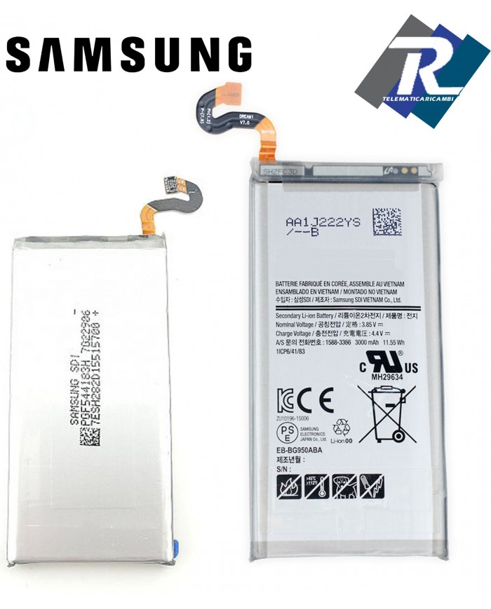 BATTERIA SAMSUNG EB-BG950ABE GALAXY S8 G950F SOSTITUISCE ORIGINALE