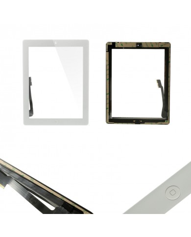 TOUCH SCREEN Vetro per Apple iPad 3 Bianco A1416 A1430 A1403 Tasto home adesivi 