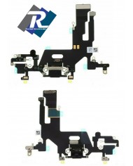 CONNETTORE DI RICARICA APPLE IPHONE 11 FLAT MICROFONO JACK DOCK USB CARICA NERO