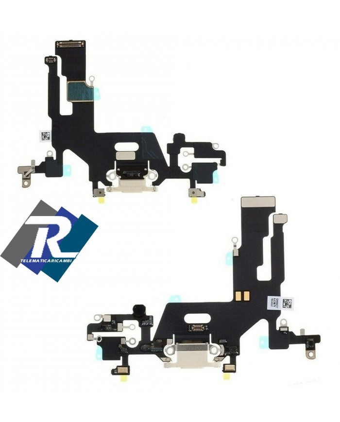 CONNETTORE RICARICA APPLE IPHONE 11 FLAT MICROFONO JACK DOCK USB CARICA BIANCO