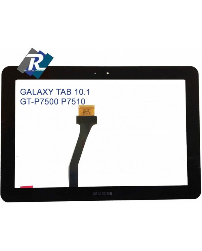 TOUCH SCREEN VETRO SAMSUNG GALAXY TAB 10.1 GT-P7500 P7510 NERO BIADESIVO
