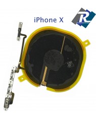 MODULO RICARICA BATTERIA WIRELESS NFC PER APPLE IPHONE X + TASTO VOLUME ON OFF
