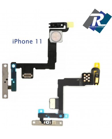 FLEX FLAT TASTO ON OFF ACCENSIONE POWER APPLE IPHONE 11 FLASH MICROFONO