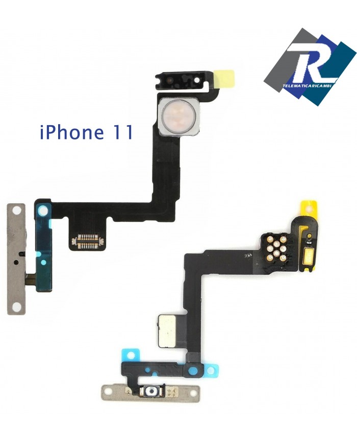 FLEX FLAT TASTO ON OFF ACCENSIONE POWER APPLE IPHONE 11 FLASH MICROFONO