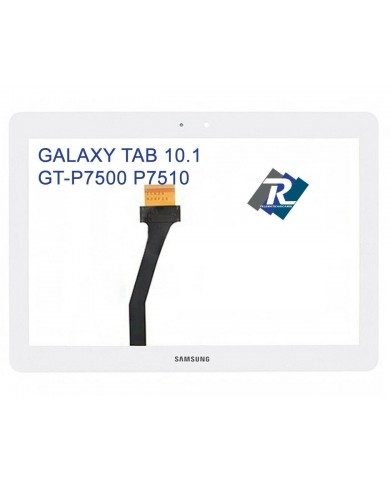 TOUCH SCREEN VETRO SAMSUNG GALAXY TAB 10.1 GT-P7500 P7510 BIANCO BIADESIVO
