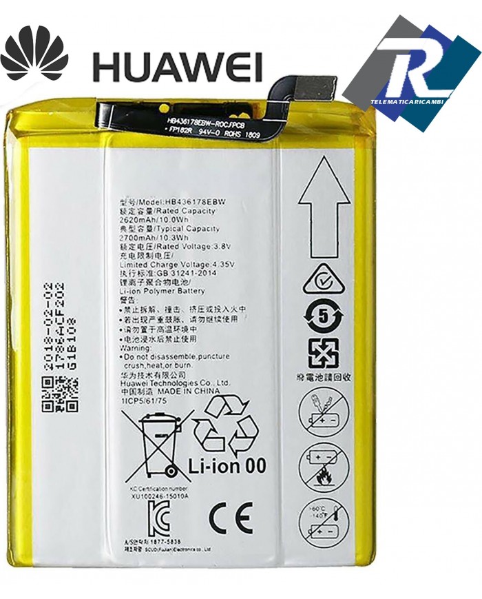 BATTERIA HUAWEI HB436178EBW per MATE S sostituisce originale