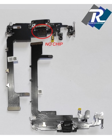 CONNETTORE RICARICA APPLE IPHONE 11 PRO MAX MICROFONO FLAT DOCK NO CHIP CARICA NERO