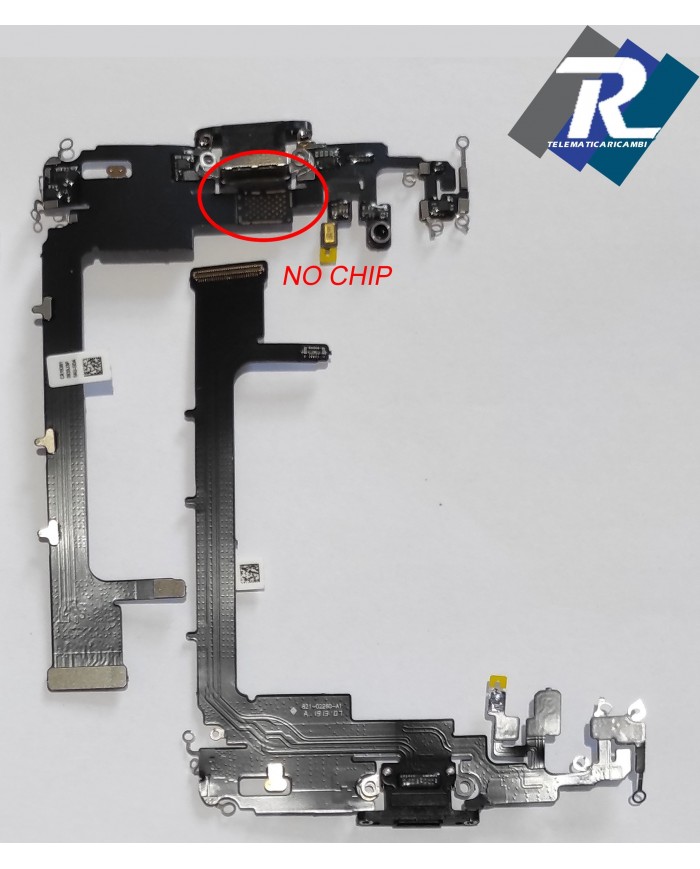 CONNETTORE RICARICA APPLE IPHONE 11 PRO MAX MICROFONO FLAT DOCK NO CHIP CARICA NERO