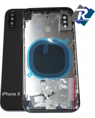 SCOCCA POSTERIORE IPHONE X BACK COVER FRAME TELAIO CHASSIS NERO COMPATIBILE