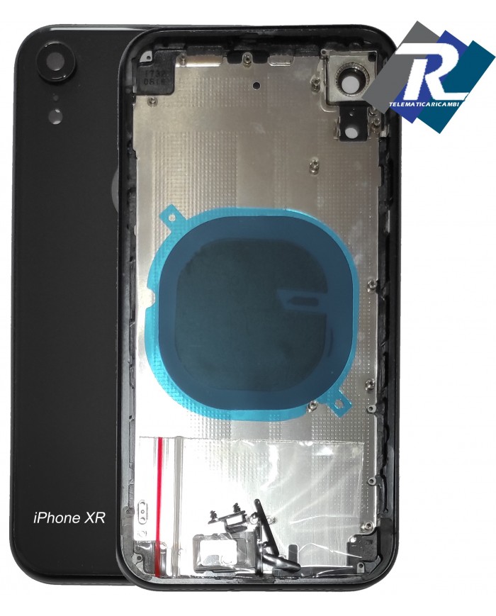 SCOCCA POSTERIORE IPHONE XR BACK COVER FRAME TELAIO CHASSIS NERO COMPATIBILE