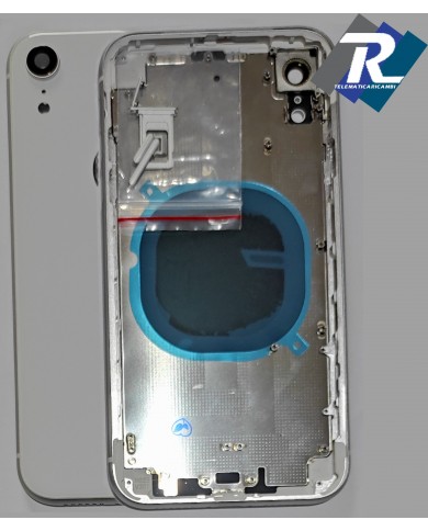 SCOCCA POSTERIORE IPHONE XR BACK COVER FRAME TELAIO CHASSIS BIANCO COMPATIBILE