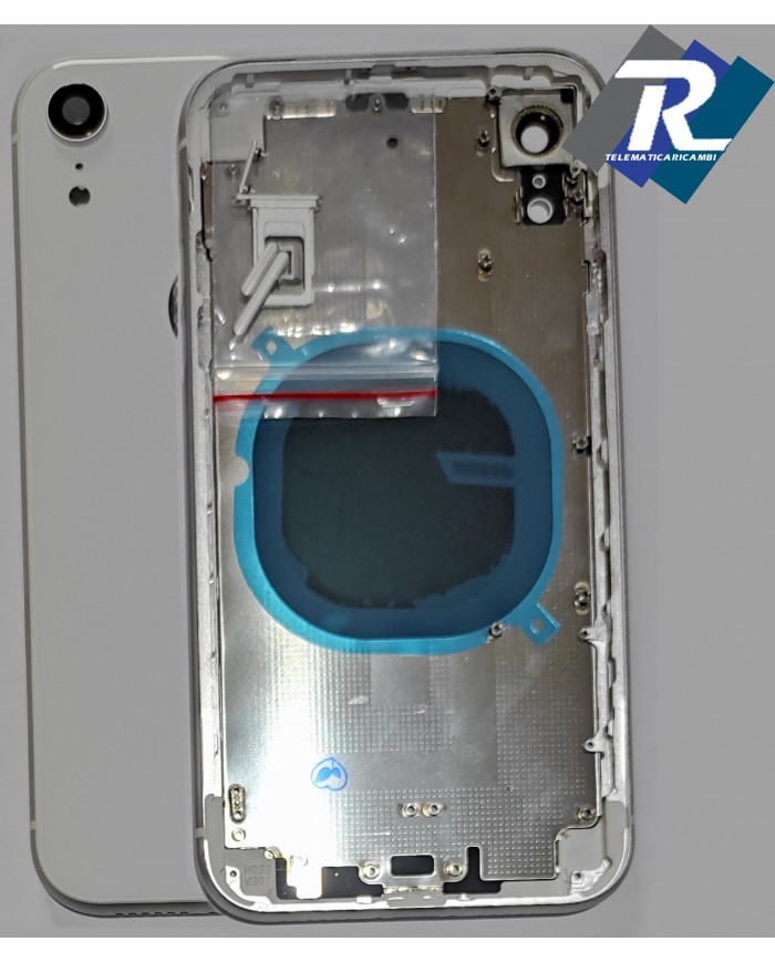 SCOCCA POSTERIORE IPHONE XR BACK COVER FRAME TELAIO CHASSIS BIANCO COMPATIBILE