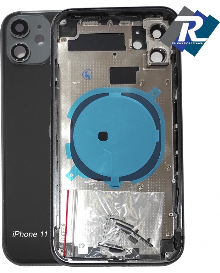 SCOCCA POSTERIORE IPHONE 11 BACK COVER FRAME TELAIO CHASSIS NERO COMPATIBILE