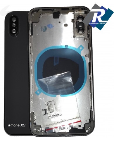 SCOCCA POSTERIORE IPHONE XS BACK COVER FRAME TELAIO CHASSIS NERO COMPATIBILE