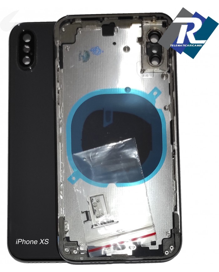 SCOCCA POSTERIORE IPHONE XS BACK COVER FRAME TELAIO CHASSIS NERO COMPATIBILE