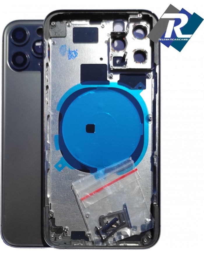 SCOCCA POSTERIORE IPHONE 11 PRO BACK COVER FRAME TELAIO CHASSIS NERO COMPATIBILE