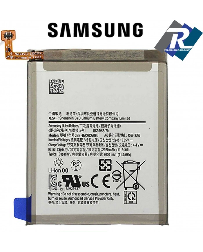 BATTERIA PER SAMSUNG GALAXY A20E SM-A202 EB-BA202ABU sostituisce originale