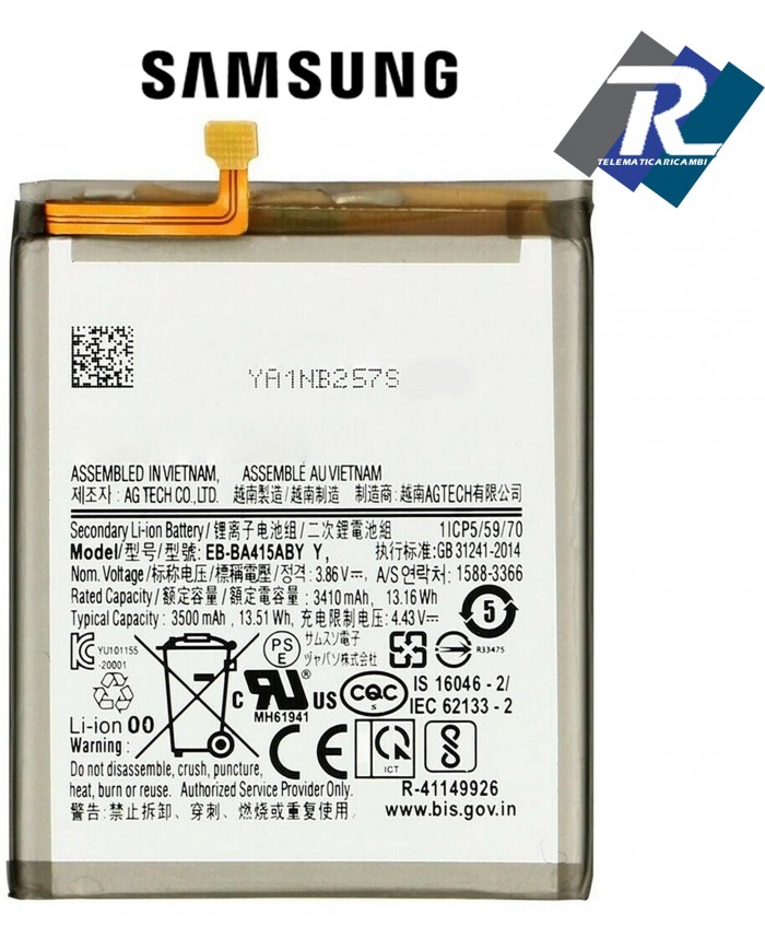 BATTERIA PER SAMSUNG GALAXY A41 SM-A415 EB-BA415AB sostituisce originale