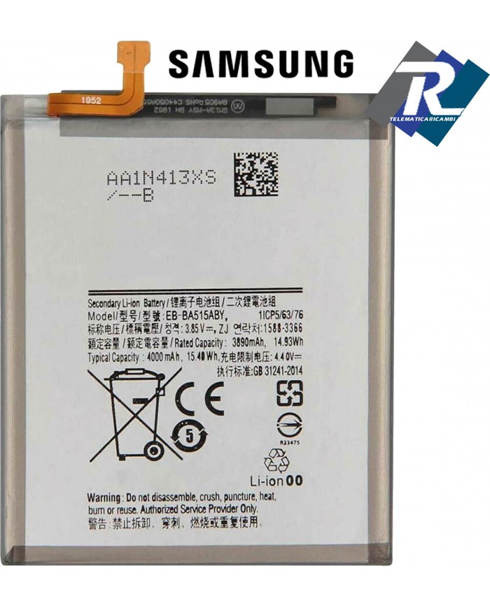 BATTERIA PER SAMSUNG A51 SM-A515 EB-BA515ABY 4000 mAh Sostituisce originale
