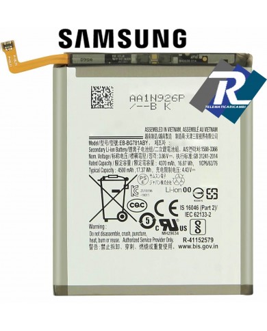 BATTERIA PER SAMSUNG GALAXY S20 FE SM-G780 SM-G781 EB-BG781ABY Sost.originale