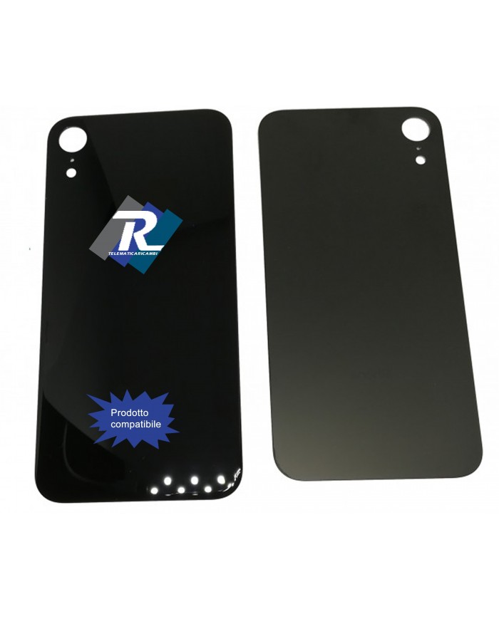 VETRO SCOCCA POSTERIORE COPRI BATTERIA APPLE iPhone XR NERO BACK COVER BIG HOLE