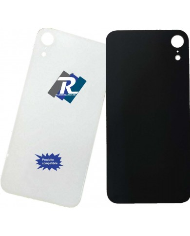 VETRO SCOCCA POSTERIORE COPRI BATTERIA iPhone XR BIANCO BACK COVER BIG HOLE