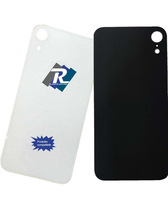 VETRO SCOCCA POSTERIORE COPRI BATTERIA iPhone XR BIANCO BACK COVER BIG HOLE