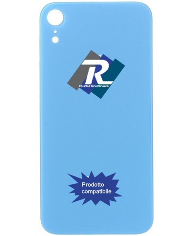 VETRO SCOCCA POSTERIORE COPRI BATTERIA APPLE iPhone XR Blu BACK COVER BIG HOLE