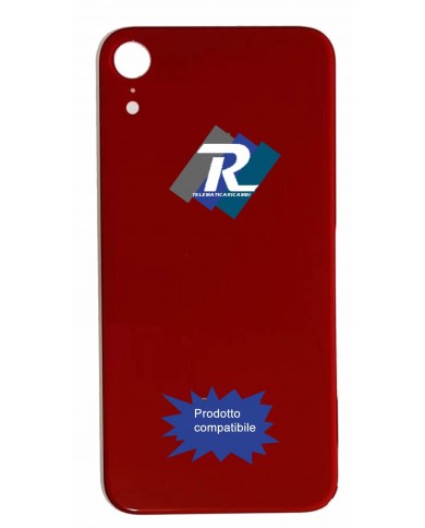 VETRO SCOCCA POSTERIORE COPRI BATTERIA APPLE iPhone XR ROSSO BACK COVER BIG HOLE