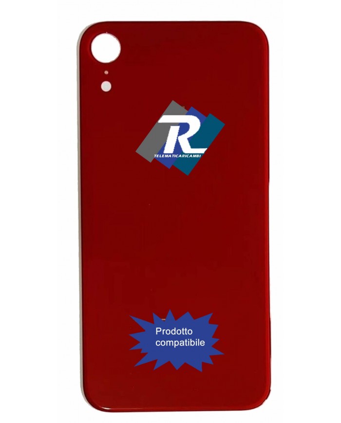 VETRO SCOCCA POSTERIORE COPRI BATTERIA APPLE iPhone XR ROSSO BACK COVER BIG HOLE