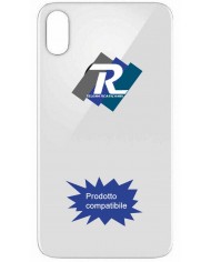 VETRO SCOCCA POSTERIORE COPRI BATTERIA iPhone XS BIANCO BACK COVER BIG HOLE
