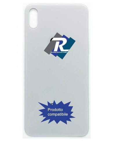 VETRO SCOCCA POSTERIORE COPRI BATTERIA iPhone XS Max BIANCO BACK COVER BIG HOLE