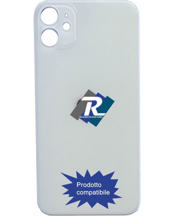 VETRO SCOCCA POSTERIORE COPRI BATTERIA iPhone 11 BIANCO BACK COVER BIG HOLE