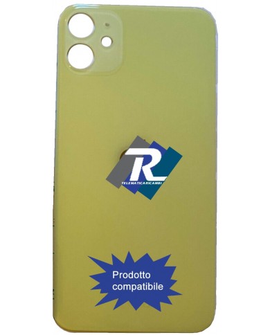 VETRO SCOCCA POSTERIORE COPRI BATTERIA iPhone 11 GIALLO BACK COVER BIG HOLE