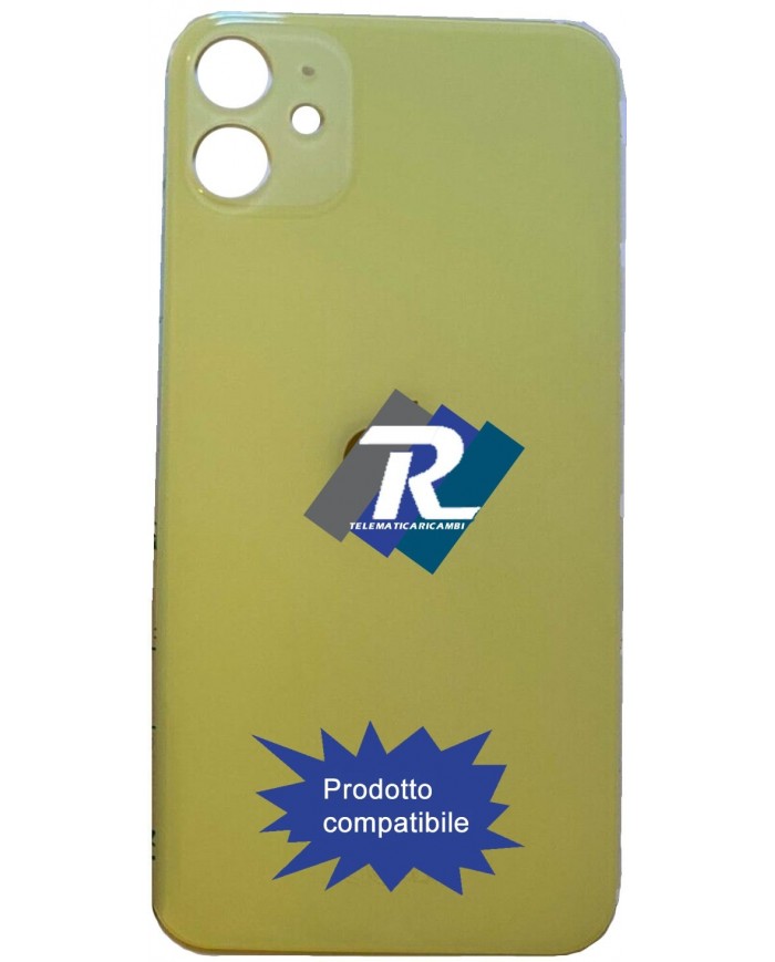 VETRO SCOCCA POSTERIORE COPRI BATTERIA iPhone 11 GIALLO BACK COVER BIG HOLE
