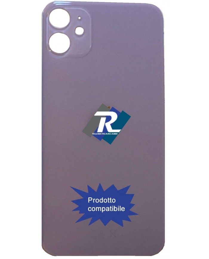 VETRO SCOCCA POSTERIORE COPRI BATTERIA iPhone 11 VIOLA Purple BACK BIG HOLE